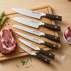 Cutit santoku Apex, Carl Schmidt Sohn, 18 cm, maner lemn pakka 108502 - Img 4