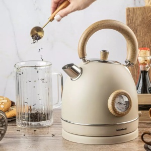 Fierbator de apa model rustic 1.8 l Klausberg KB7906 crem - Img 3