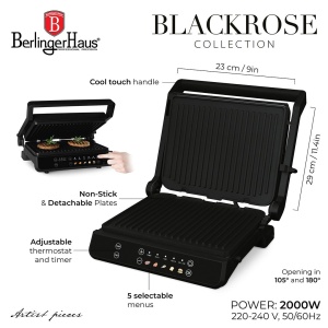 Grill electric sandwich maker Berlinger Haus BH 9781, negru-roz - Img 7