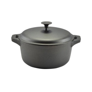 Oală fontă + capac, 34 cm, 10L, Perfect Home 15533