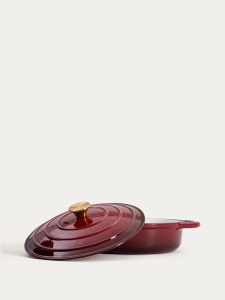 Oala fonta emailata joasa Andreas, Homla, 28 cm, 2,5 l, visiniu ombre 777622 - Img 2