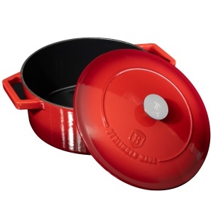 Oala fonta emailata rosie 6,7 L Berlinger Haus BH/8643-NO, compatibila cu plita cu inductie - Img 2