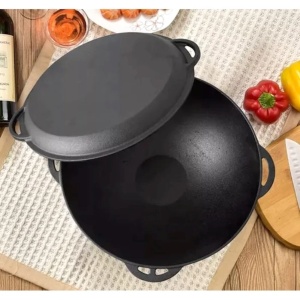 Oala fonta wok cu capac 3 in 1, 37 cm Perfect Home 28173 - Img 5