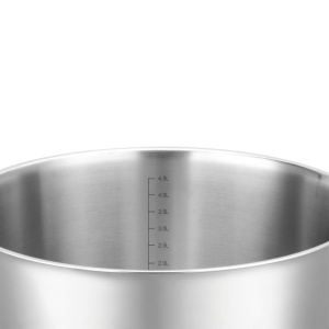 Oală inox 304 cu capac 24 cm, 5,3 L, pentru inducție – VCASA Sierra 90105, capac din sticlă cu strecurătoare - Img 5