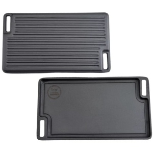 Placa grill BBQ față dublă 45x25cm, fonta Perfect Home 14915 - Img 2