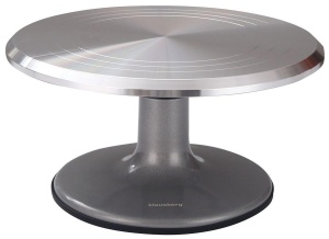 Platou rotativ pentru decorat tort 25,5 cm, cu picioare antiderapante – Klausberg KB-7771, rotire 360°