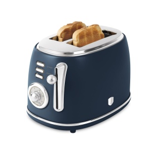 Prăjitor de pâine cu fante extra-late, 850 W, 6 niveluri – Berlinger Haus Deep Sea BH 9765, design rustic, albastru mat - Img 3