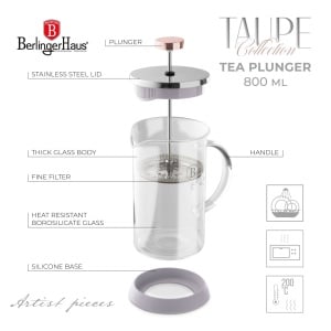 Presa cafea, infuzor ceai 800 ml Taupe Berlinger Haus BH 8589