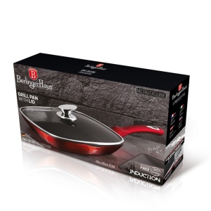 Tigaie grill cu capac 28 cm Berlinger Haus Burgundy Metalic Line BH 1613N