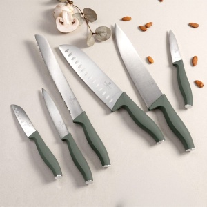 Set 6 cuțite de bucătărie din inox, în cutie cadou – Berlinger Haus Green Matte BH 3138, negru și verde mat - Img 11