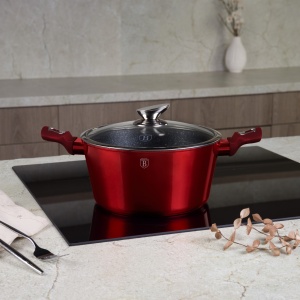 Set de oale marmorate 18 piese Burgundy Metalic Line Berlinger Haus BH 7035