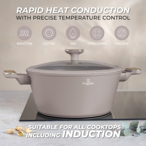 Set oale si tigai 15 piese Nordic Taupe Berlinger Haus BH 8344, gri, antiaderente, compatibile inductie - Img 8
