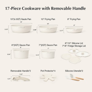 Set oale si tigai cu manere detasabile 17 piese Carl Schmidt Sohn 99169, crem - Img 3