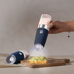 Set râșnițe electrice sare și piper cu pornire automată, 2 piese – Berlinger Haus Deep Sea BH 9572, albastru mat, iluminare LED - Img 7