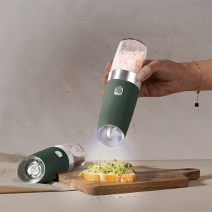 Set râșnițe electrice sare și piper cu pornire automată, 2 piese – Berlinger Haus Green Matte BH 9570, verde mat, iluminare LED - Img 7