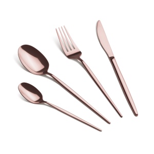 Set tacamuri 24 piese, 6 persoane, rose lucios Berlinger Haus BH 3068, inox