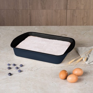 Tavă dreptunghiulară pentru cuptor 35 × 27 cm, antiaderentă – Berlinger Haus Deep Sea BH 8698, albastru mat, oțel carbon - Img 5