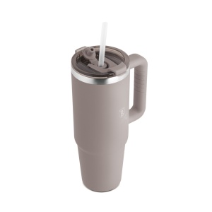 Termos 1L Taupe Collection BH 8832P, cu maner si pai, gri mat - Img 7