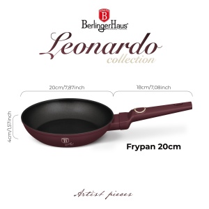 Tigaie 20 cm Leonardo Berlinger Haus BH 8022, visiniu, strat titan, antiaderenta