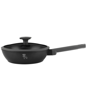 Tigaie adanca cu capac 24 cm, 2,3L Anthracite Berlinger Haus BH 8122, strat antiaderent, gri