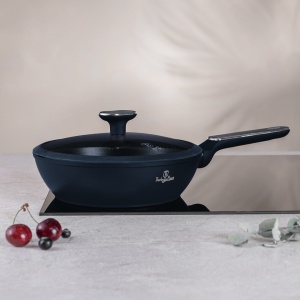 Tigaie adâncă cu capac 24 cm Deep Sea Berlinger Haus BH 8371, titanPro, albastru mat, compatibilă inducție - Img 4