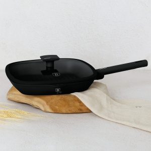 Tigaie grill cu capac 28 cm, 2,1 L – Berlinger Haus Matte Black BH 8184, negru mat, antiaderentă titan, compatibilă inducție - Img 5