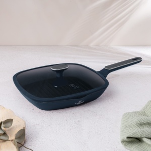 Tigaie grill cu capac Deep Sea Berlinger Haus BH 8374, albastru mat, compatibila cu toate tipurile de plite inclusiv inductie - Img 2