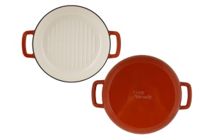 Tigaie grill fontă emailată 28 cm Ruginiu Fontestic Cosy & Trendy 6865922 - Img 2