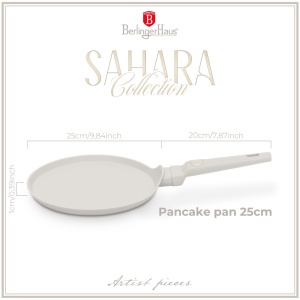 Tigaie pentru clatite 25 cm Sahara Berlinger Haus BH 8055, antiaderenta, crem