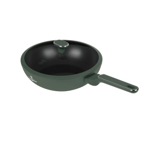 Tigaie wok cu capac, antiaderenta cu titan 28 cm Green Matte Collection Berlinger Haus BH 8159 - Img 3