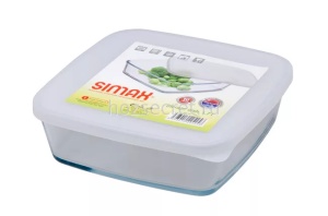 Vas sticla termorezistenta patrat cu capac plastic 1,7 L Simax 7466/D - Simax - Simax