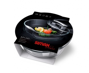 Vas yena termorezistent rotund cu capac. 2.5 l exclusive simax 6926/6936