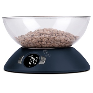 Cântar de bucătărie digital cu bol, 5 kg – Berlinger Haus Deep Sea BH 9628, albastru mat, funcție tara