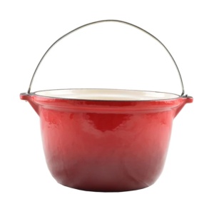 Ceaun fonta emailata cu maner 3 L Perfect Home 13251, rosu