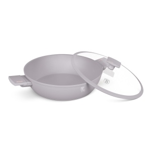 Cratita cu capac 30 cm, 4,5L Taupe Berlinger Haus BH 8099, strat antiaderent, gri