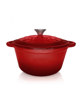 Cratita Fonta Emailata+Capac 22x9.5cm, 2.9l, Red Line, Cooking By Heinner HR-KN-C29