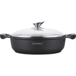 Cratiță marmorată antiaderentă cu capac 34 cm, 7L – Royalty Line RL-BR34CM, compatibilă cu toate plitele