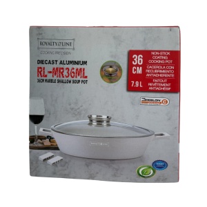 Cratita marmorata cu capac 36 CM RL-MR36ML Royalty Line - crem - Img 10