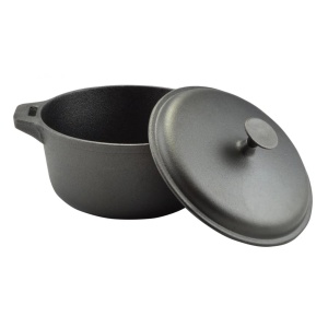 Oală fontă + capac, 24 cm 4,2L, Perfect Home 15523
