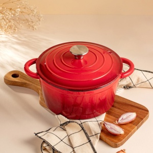 Oala fonta emailata Andreas XM, Homla, 24 cm, 4 l, rosu ombre 871905 - Img 5