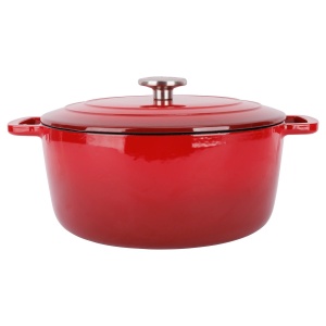 Oală fontă emailată cu capac 28 cm Roșu tradițional Fontestic Cosy & Trendy 9967503
