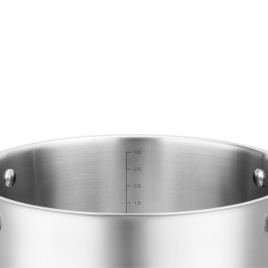 Oală inox 304 cu capac 20 cm, 3,4 L, pentru inducție – VCASA Amara 90114, capac din sticlă cu strecurătoare - Img 6