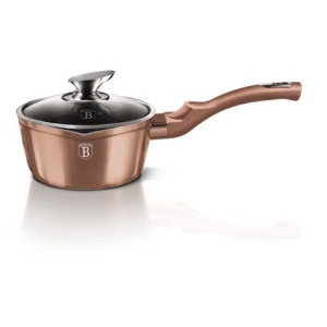 Oala Marmorata Cu Capac 16 Cm Rose Gold Metalic Line Berlinger Haus Bh 1524n