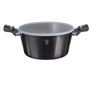 Oala marmorata cu capac 24 cm Carbon Pro Berlinger Haus BH 6893
