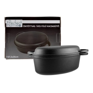 Oală ovală cu capac Perfect Home 17812, pentru cuptor, 37,5x26 cm - Img 3