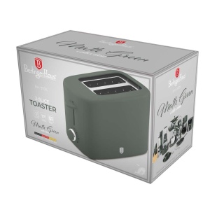 Prăjitor de pâine cu fante extra-late, 750 W, 6 niveluri – Berlinger Haus Green Matte BH 9705, verde mat, capac anti-praf - Img 5