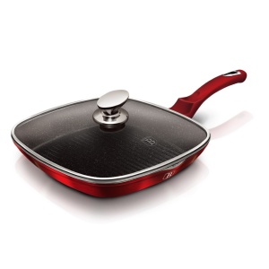 Tigaie grill cu capac 28 cm Berlinger Haus Burgundy Metalic Line BH 1613N