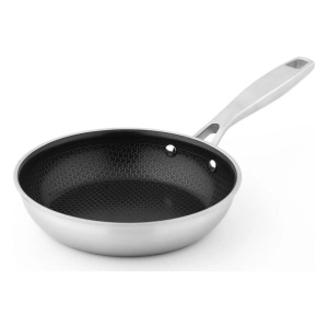 Set 3 tigăi inox DuraMax Carl Schmidt Sohn 20, 24 și 28 cm, interior ceramic antiaderent cu structură de fagure, pentru inducție și cuptor 260°C - Img 8