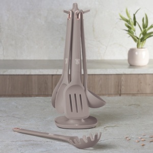 Set 5 ustensile bucatarie cu suport Taupe Berlinger Haus BH 8618 - Img 6