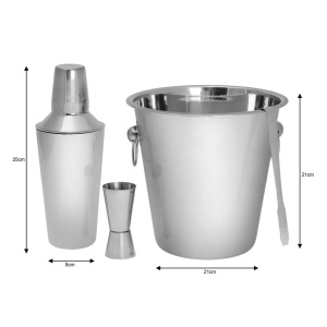 Set accesorii bar 4 piese Kinghoff KH1244, otel inoxidabil, argintiu - Img 3